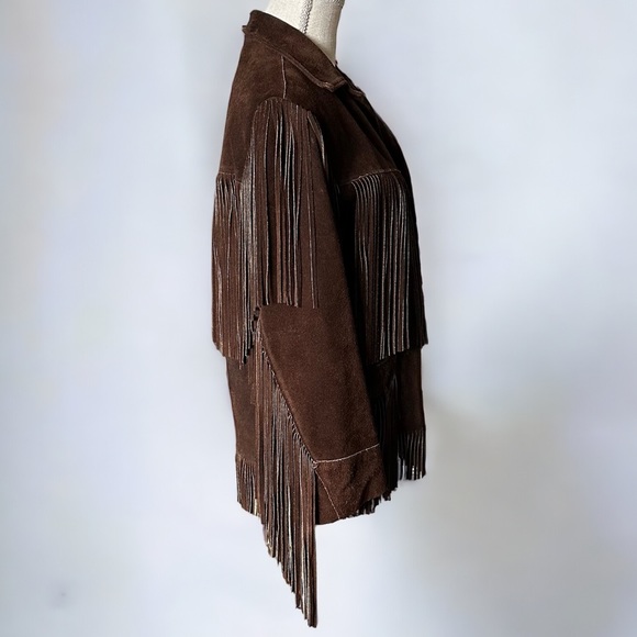 1970s Joo-Kay Chocolate Suede Fringe Leather Jacket - Picture 2 of 10